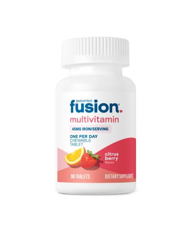 Bariatric Fusion One Per Day Bariatric Multivitamin with Iron Chewable | Citrus Berry Flavor | Vitamins for Gastric Bypass and Sleeve Gastrectomy | Non-GMO | 30 Count