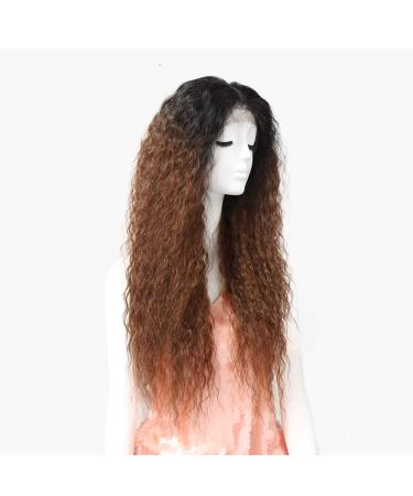 SHIYID Synthetic Lace Front Wig - Brown Afro Kinky Curly Wig for Black Women | International Shipping - Buy Online on GoSupps.com