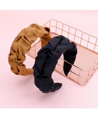Designer BEGOOD Knot Headband Set for Women - Black and Brown Fashion Hair Accessories - Buy Online on GoSupps.com