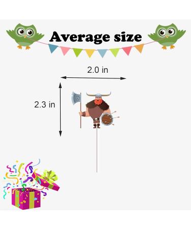 18pcs Viking Cupcake Toppers for Boys Girls Kids Medieval Party Supplies Glitter Viking Warrior Happy Birthday Cake Decor Pirate Party Decorations - Buy Online on GoSupps.com
