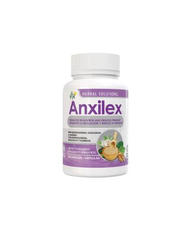 Herbal Solutions Anxilex - Natural Stress Support & Sleep Support Supplement - Traditional Herbs with Valerian Root & Kava Kava - 60 Capsules 500mg