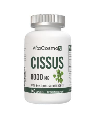 Cissus Quadrangularis Extract Capsules 8000 mg per Serving 240 Count - 120 Servings Gluten Free Non-GMO and Vegetarian Friendly 240 Count (Pack of 1)