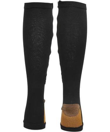 Zipper Compression Socks for Women - Nylon Leg Shaping & Ankle Support (L/XL Black) - Boost Circulation & Slim Legs - Buy Online on GoSupps.com