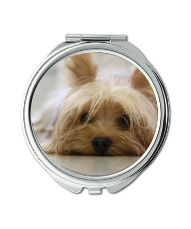 Mirror Compact Mirror Yorkshire Terrier Dog Yorkie Terrier Pet Canine pocket mirror portable mirror