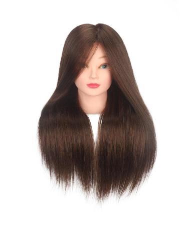 High-Quality 100% Human Hair Training Head - 45.7 cm Brown for Professional Hair Styling | International Shipping Available - Buy Online on GoSupps.com