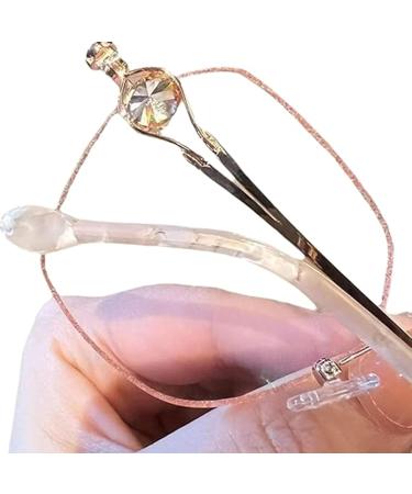 Buy Women's Diamond Rimless Anti-Blue Light Reading Glasses - Fashionable Presbyopia Glasses +0.0/000 in Gold: Stylish & Protective Eyewear for All Ages - Buy Online on GoSupps.com