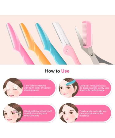 Peach Fuzz Hair Removal Kit for Women | 12 Pcs Eyebrow & Face Razors Set for Exfoliation and Grooming | Dermaplane Facial Razors in Pink - Buy Online on GoSupps.com