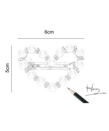 Heart-Shaped Pearl Hair Clip for Women - Fashionable Elegant Hair Accessories for Ladies - Buy Online on GoSupps.com