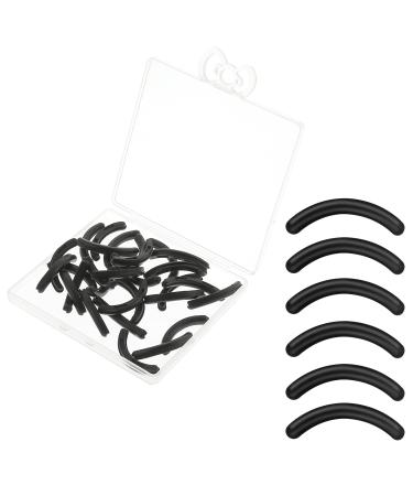 Abeillo 28pcs Eyelash Curler Refill Eyelash Curler Pads  Silicone Rubber Curler Replacement Refills Pads  Use with Universal Eyelash Curler to Crimp & Curl Lashes (Black)