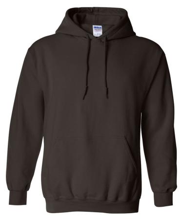 Gildan mens Hooded Large Dark Chocolate