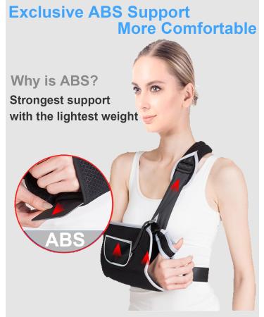 Arm Sling Shoulder Immobilizer - Medical Rotator Cuff Support Brace for Injury Relief | Fits Left & Right Arm | Adjustable Size for Men & Women - Buy Online on GoSupps.com