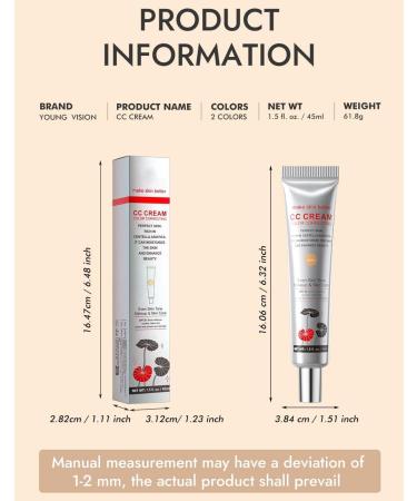  PCC PTYXIS PCC PTYXIS CC Foundation Cream Centella Asiatica Repair CC Cream Natural Skin Corrector Full Coverage Improvement - Buy Online on GoSupps.com