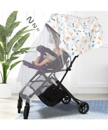 Boerni Large Nursing Cover - Full Privacy & Protection for Breastfeeding (White Ocean) - Buy Online on GoSupps.com