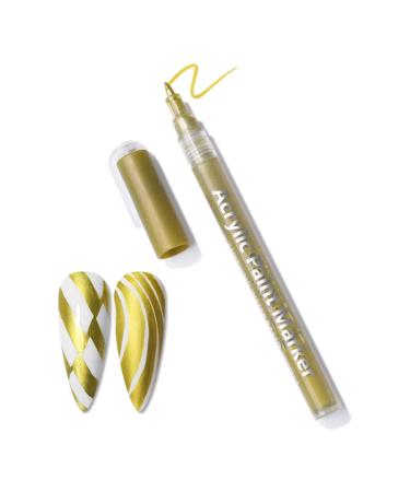 Mrcuvaryas 3D pen gold nail polish nail future pencil DIY line nail art graffiti nail tip nail art pen decorate manicure tools graffiti pens brush nail design for women beauty (gold)