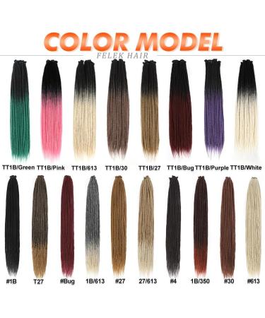 Handmade Synthetic Dreadlock Hair Extensions 24-36inch Long Crochet Braids Straight Natural Soft Dreadlocks(TT1B-27_24INCH) 10strands TT1B-27_24INCH - Buy Online on GoSupps.com