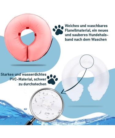 Supet Rewrise Dog Inflatable Collar - Soft Leak Protection for Post-Op Dogs - Pink Medium (28-35.5cm) - Buy Online on GoSupps.com
