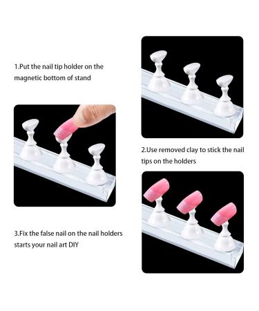 Justotry 2 Set White Nail Stand for Press On Nails - Display & Holder for Nail Art Perfect for Beginners & Acrylic Practice - Buy Online on GoSupps.com