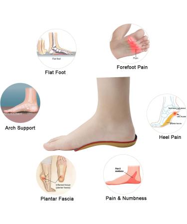 3/4 Length Orthopedic Insoles for Plantar Fasciitis & Flat Feet - Bow Support Heel Pain Relief Shock-Damping Replacement - Men & Women EU 37-38 (16.3cm) - Buy Online on GoSupps.com