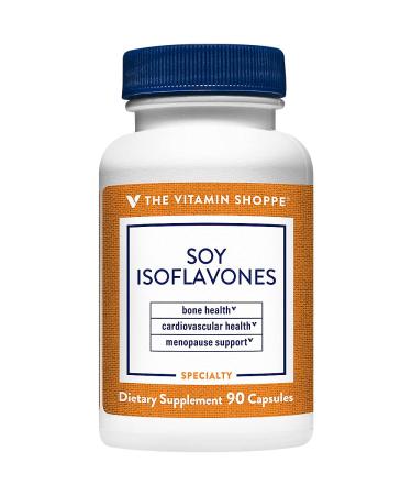 The Vitamin Shoppe Mega Strength Soy Isoflavones 200MG Menopause Support Supports Bone and Cardiovascular Women's Health Derived from Soybeans (90 Capsules)