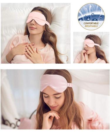 Silk Eye Mask for Sleeping - 19 Momme 100% Pure Mulberry Silk - Blackout Anti-Allergy Blindfold - Blue Sleep Mask for Women/Men/Girls - Buy Online on GoSupps.com