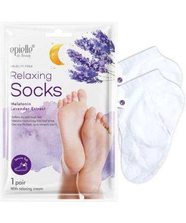Epielle Relaxing Foot Masks (6pk) Melatonin + Lavender Extract | Deep Moisturizing, 100% Vegan & Cruelty-Free | Beauty Stocking Stuffers - Buy Online on GoSupps.com