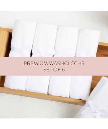 Premium Bamboo Washcloths 6 Pack - Soft & Gentle Face and Body Washcloths - Natural Bamboo Baby Wash Cloths 10x10 - Buy Online on GoSupps.com