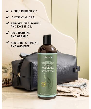 Aleavia Coastal Woodlands Mens Body Cleanse Travel Size Organic & All-Natural Prebiotic Body Wash for Men Woodsy Notes Scented with 13 Essential Oils Nourish Your Skin Microbiome 2 Oz. - Buy Online on GoSupps.com