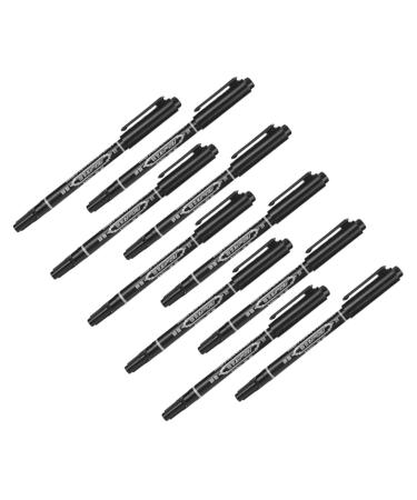 NOLITOY 10pcs Eyebrow Marker Pen Salon Mapping Pen Lip Mapping Pen Drawing Tool Plastic Eyebrow Shape 13.9x1.8cm Black