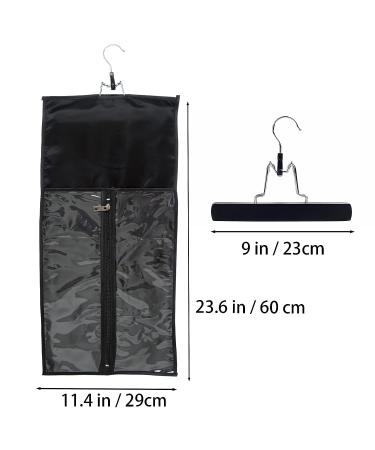 RJMBMUP Satin Hair Extension Storage Bag with Hanger - Black | Wig Holder Case for Travel & Storage - Buy Online on GoSupps.com