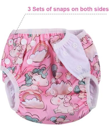 Vicloon Baby Swimming Trousers - Reusable Adjustable Swimming Diaper for 0-3 Years - Pink Unicorn & Blue Mermaid Tail (2-Pack) - Buy Online on GoSupps.com