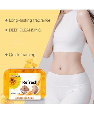 Calendula Essential Oil Handmade Soap | Natural & Gentle Body & Facial Cleanser | Unisex Herbal Soap with Pure Ingredients - Buy Online on GoSupps.com