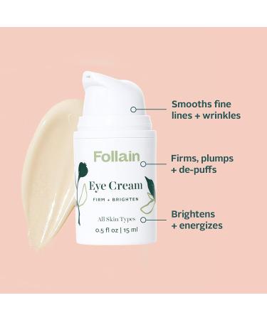 Follain Eye Cream | Firm + Brighten Dark Circles & Puffiness | Vitamin C & Caffeine Gel | Cruelty-Free | 0.5 fl oz - Buy Online on GoSupps.com