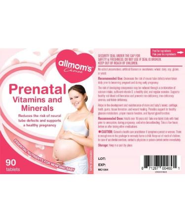 Prenatal Vitamins with 1000mcg Folate Folic Acid Prepares You for Conception and Childbearing 23 Vitamins and Minerals Includes Iron Calcium Vitamin D Biotin 90 Days Supply - Allmom's Choice - Buy Online on GoSupps.com