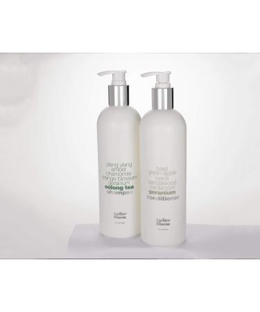 Atelier Bloem Hair Care Set with Oolong Tea Shampoo and Geranium Conditioner - 16 oz. Bottles