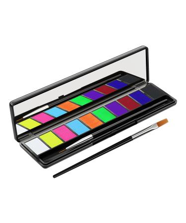 Water Based Face Body Paint Palette -Cream Face Painting for Sports Softball Football Baseball - Facepaint for Halloween SFX Clown Sports Festival / Stage (01 10colors) 10colors 01