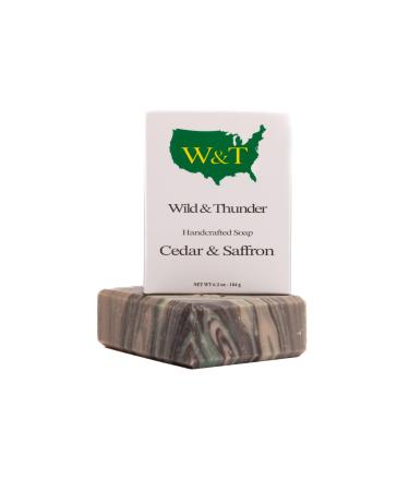 Handcrafted in The USA Mens Body Bar - Made from Oils With No Harsh Chemicals - Hydrating Shea Butter - For The Everyday Outdoorsman (Cedar & Saffron) Black Sea