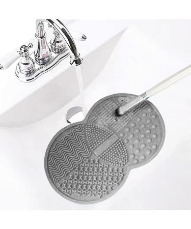 Silicone Makeup Brush Cleaning Mat - Brush Scrubber & Cleaner Pad for Brushes & Sponges - Gray - Buy Online on GoSupps.com