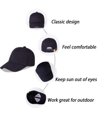 LANGZHEN Kids 100% Cotton Black Baseball Cap Sun Hat | Adjustable for Boys and Girls 1-2 Years - Buy Online on GoSupps.com
