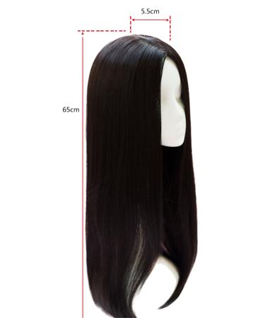 26 Long Straight Dark Brown Clip On Wig for Women - Thick Middle Part Style - Buy Online on GoSupps.com