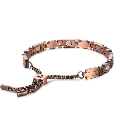 RainSo Women's Strong Magnetic Copper Bracelet with Sparkling Crystals - International Shipping Available - Buy Online on GoSupps.com