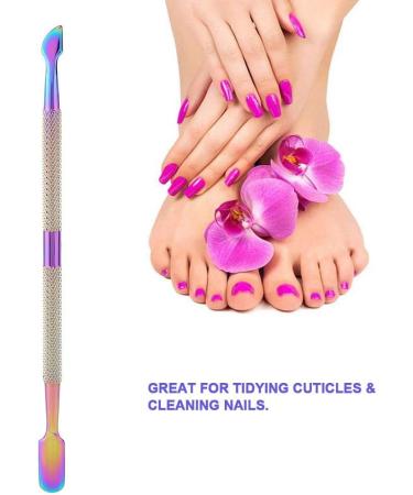Cuticle Pusher Stainless Steel Nail Perfection Tool Dead Skin Removal Pedicure Nails Cleaner Nail Art Manicure Tool for Fingernails and Toenails (F505) - Buy Online on GoSupps.com
