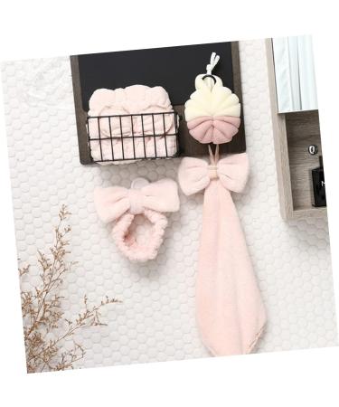 CANIGHT 1 Set Dry Hair Towel Set Lotus Tealight Candle Holder Bath Sponge Bath Towel Pink Twisted Yarn - Buy Online on GoSupps.com
