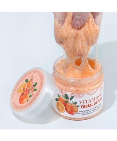 Vitamin C Facial Scrub 100g - Face Scrub Exfoliator for Women & Men Deeply Cleanses and Exfoliates Removes Dirt and Impurities Smooths Skin - Buy Online on GoSupps.com