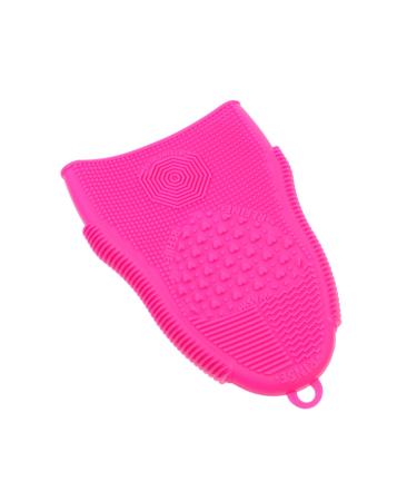 Ipetboom Makeup Brush Cleaning Pad Cosmetics Brush Mat Brush Clean Mat Silicone Gloves Face Scrubber Face Silicone Scrubber Disc Cleaner Make up Cosmetic Brush Massage 19x13cm Rosy