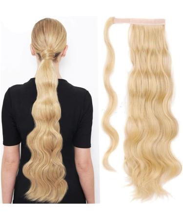 Ponytail Extensions 24 Inch Long Wavy Ponytail Extension Magic Paste Synthetic Ponytail Hairpiece Wrap Around Wavy Ponytail Hair Extension for Women for Women (Color : M22-613 Size : 24inches) 24inches M22-613 - Buy Online on GoSupps.com