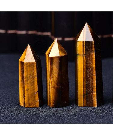 Natural Tiger Eye Stone Crystal Point - 60-70mm Mineral Ornament for Home Decor & DIY Gifts - Buy Online on GoSupps.com