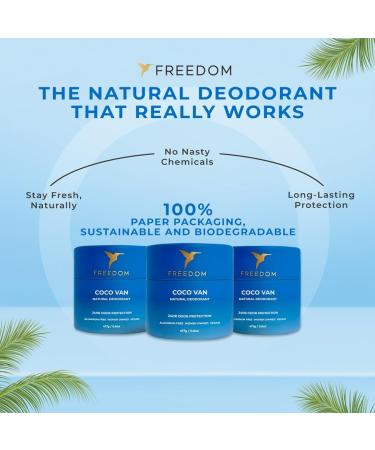 Freedom All Natural Deodorant for Women with 24-Hour Odor Protection & Eco-Friendly Aluminum Free Deodorant for Men Perfect for On The Go - Travel Mini's - 3 pack (Coconut Vanilla) - Buy Online on GoSupps.com
