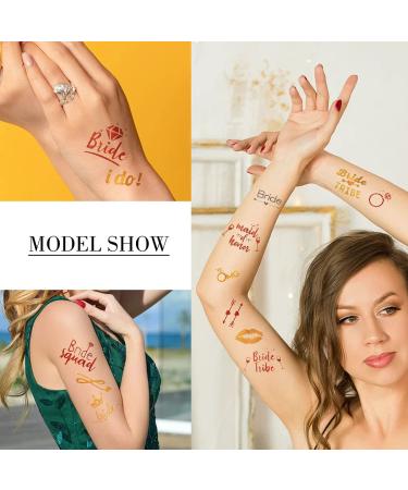 Sparkling Bachelorette Party Tattoos - 30 Glitter Styles for Bride, Bridesmaids, and Tribe | Bridal Shower Favors and Decorations - Buy Online on GoSupps.com