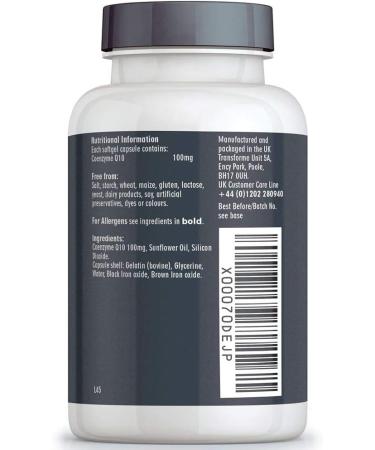 Transforme CoQ10 100mg 180 Capsules - High Absorption & Strength | 6 Months Supply, UK Made, Gluten Free - Buy Online on GoSupps.com