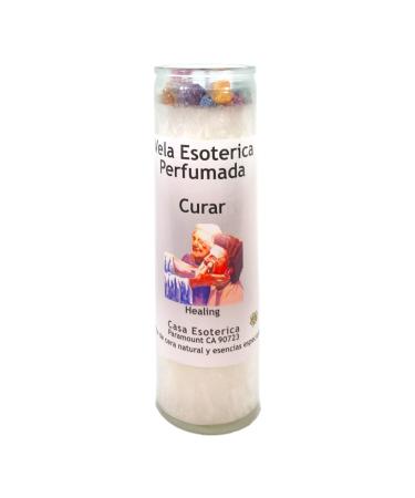Healing-Palm Wax Spiritual Intention Spell Candle- White | Vela CASA ESOTERICA PERFUMADA- (CURAR)